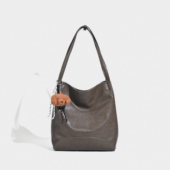 Korean-Style Luxury Minimalist Bag - High-End Versatile Daily Commute Crossbody, Large Capacity Underarm Bag with Charm