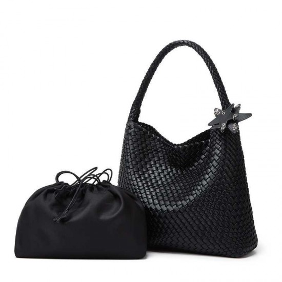 Niche Design Woven Bag - Large-Capacity Tote Bag, Casual Lazy-Style Shoulder/Armpit/Bucket Bag