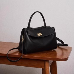 Minimalist Versatile Tote Bag - 2025 New Trendy Large Capacity Work Bag with Lock, Top-Handle & Crossbody