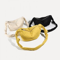 Niche New Minimalist Korean Cotton-Padded Bag - Large-Capacity Drawstring Down Jacket Crossbody Bag, Versatile Shoulder Bag for Women