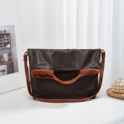 Large Capacity Fashion Retro Tote Bag - European American Style Elegant Crossbody, 2025 New Solid Color Minimalist Top-Handle Bag