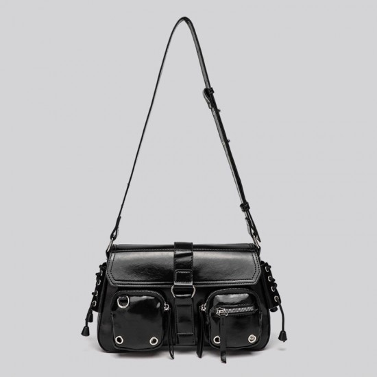 2025 New Niche Design Moto Bag - High-Quality Edgy Y2K Girly Shoulder/Crossbody Bag, Armpit/Baguette Bag for Women