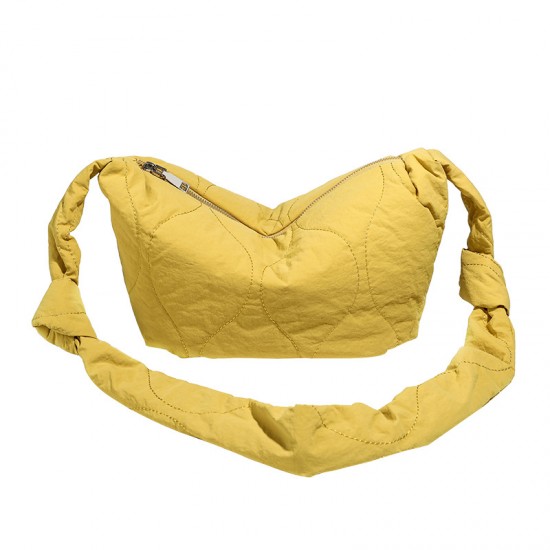 Niche New Minimalist Korean Cotton-Padded Bag - Large-Capacity Drawstring Down Jacket Crossbody Bag, Versatile Shoulder Bag for Women