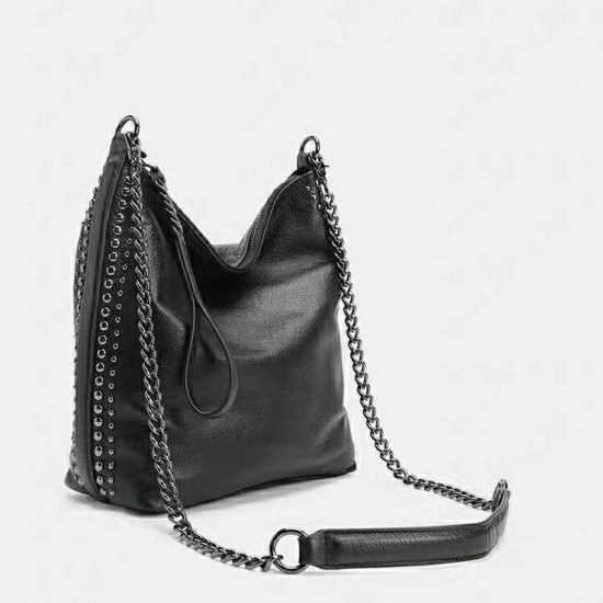 New Korean-Style Trendy Rivet Shoulder Bag - Fashion Casual Large-Capacity Crossbody Bucket Bag for Women, Wholesale Available
