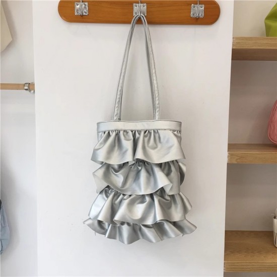 2025 New Unique Bucket Bag - Large-Capacity Women's Shoulder Bag, Niche Ruffled Texture Luxury Armpit Bag