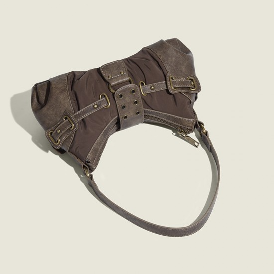 French Niche Design Luxury Shoulder Bag - Trendy Rivet Hobo Bag, Retro Elegant Versatile Women's Bag