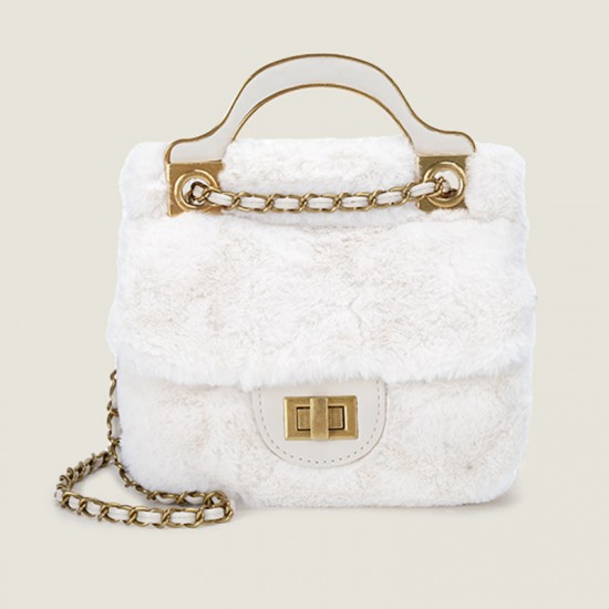 Furry Women's Bag - 2025 Autumn & Winter New Fashion Handheld/Shoulder Bag, Stylish Versatile Chain Crossbody Fur Bag