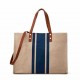 Large Capacity Color Block Women's Briefcase - 2025 New Minimalist Canvas Tote Bag, Top-Handle & Crossbody
