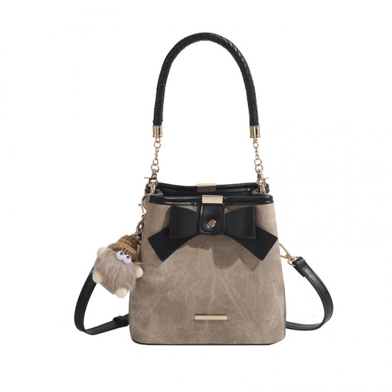 Niche Design Luxury Bowknot Bag - Retro Literary Handheld Bucket Bag, Casual Versatile Shoulder/Crossbody Bag for Women