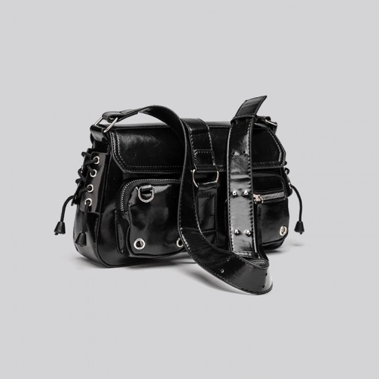 2025 New Niche Design Moto Bag - High-Quality Edgy Y2K Girly Shoulder/Crossbody Bag, Armpit/Baguette Bag for Women