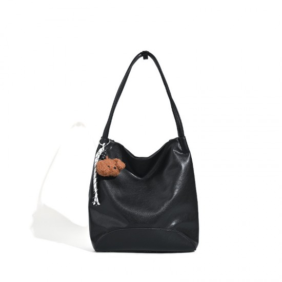 Korean-Style Luxury Minimalist Bag - High-End Versatile Daily Commute Crossbody, Large Capacity Underarm Bag with Charm