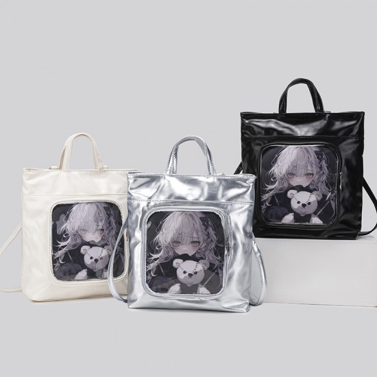 Japanese-Style Cute Academy Backpack - Large-Capacity Ita Bag, Luxury Tote Bag, Handheld/Commuter/Crossbody Bag for Women