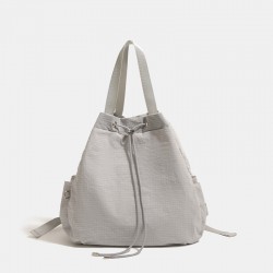 Minimalist Lightweight Casual Nylon Drawstring Bucket Bag - Large-Capacity Women's Backpack, Commuter Shoulder/Crossbody Bag