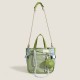 Large Capacity Exquisite Trendy Tote Bag - Petite College Student School Commute Bag, Solid Color Preppy Style for Women
