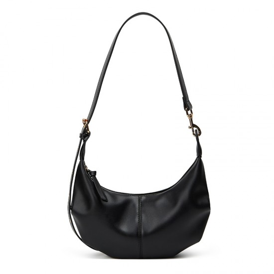 2025 Korean-Style Soft Leather Women's Bag - Wrinkle-Textured Versatile Dumpling Bag, Niche Casual Shoulder/Crossbody Horn Bag