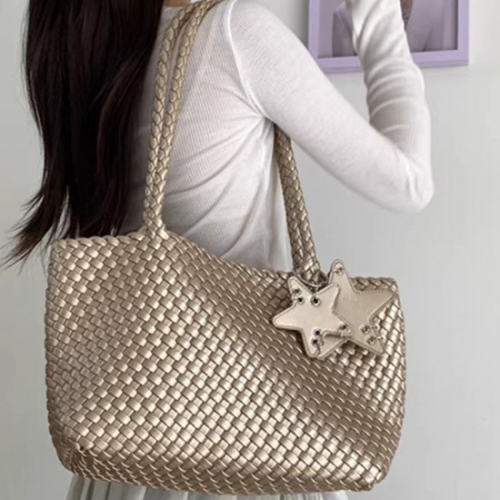 2025 New Niche Design Horizontal Handmade Woven Bag - Luxury Versatile Lazy-Style Shoulder/Armpit Handbag