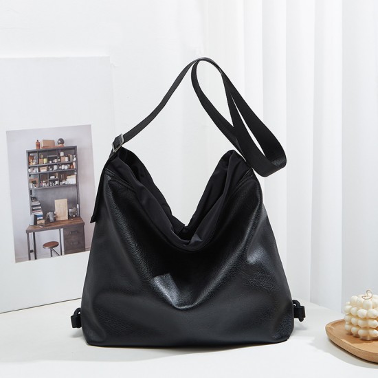 Luxury Solid Color Minimalist Backpack - European & American Style Soft Leather Casual Tote Bag, New Elegant Retro Crossbody Bag