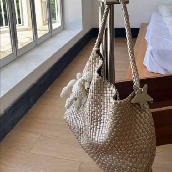 Niche Design Woven Bag - Large-Capacity Tote Bag, Casual Lazy-Style Shoulder/Armpit/Bucket Bag