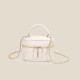 2025 Spring Summer New Women's Bag - Versatile Solid Color Box Bag, High-End Top-Handle Quilted Chain Mini Crossbody