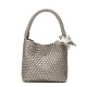 Qiangqiang's Same-Style Luxury Handbag - Handmade Woven Champagne Gold Mini Bucket Bag, Armpit/Shoulder/Handheld Tote Bag