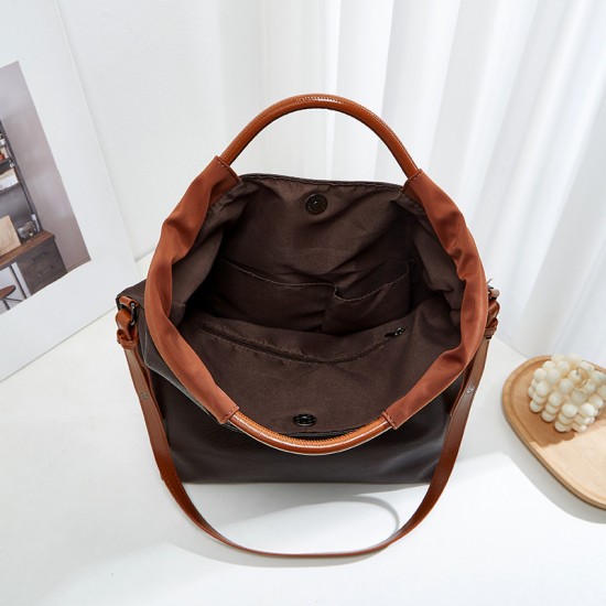 Large Capacity Fashion Retro Tote Bag - European American Style Elegant Crossbody, 2025 New Solid Color Minimalist Top-Handle Bag