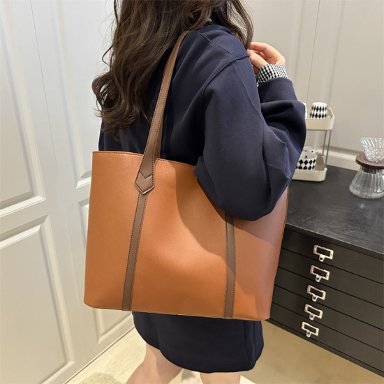 Women's Large-Capacity Soft Leather Versatile Tote Bag - 2025 New Retro Casual Textured Shoulder Bag for School & Commute
