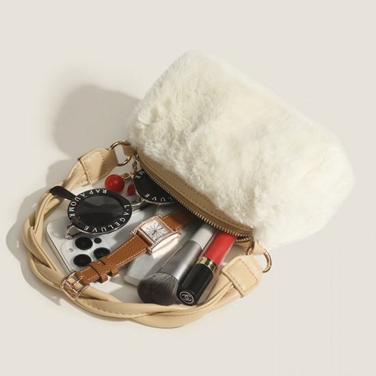 Korean-Style Elegant Twist-Handle Bag - 2025 New Cherry Crossbody Bag, Fashion Casual Cute Furry Bag