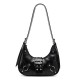 Sweet & Edgy Y2K Girly Moto-Style Armpit Bag - 2025 New Versatile Commuter Rivet Crescent Bag, Women's Single Shoulder/Crossbody Bag