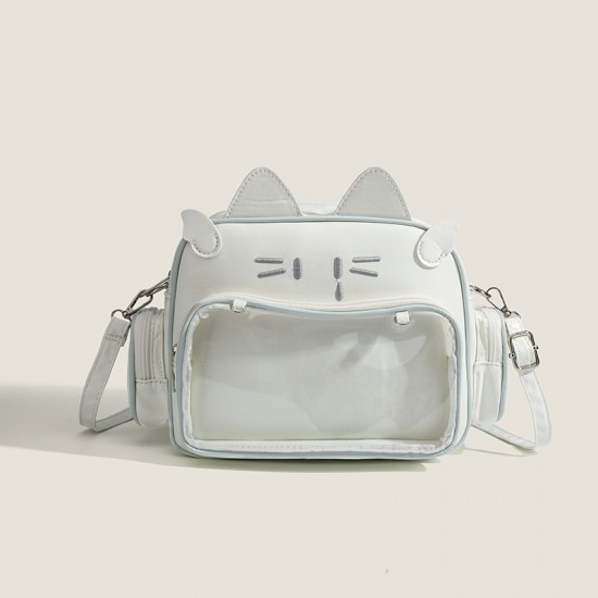 New Y2K Girly Ita Bag - Cute Mechanical Cat Print Bag, Fashion Casual Commuter Versatile Backpack for Women